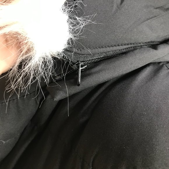 Sam Edelman Puffer Hooded Faux Fur Trim Coat Black Size Small NWT - Picture 11 of 15